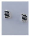 Striped stud earrings w/rhinestone - MonayyLuxx