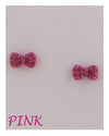 Bow earrings w/decorative rhinestones - MonayyLuxx