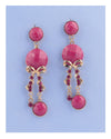 Faux stone chandelier earrings - MonayyLuxx