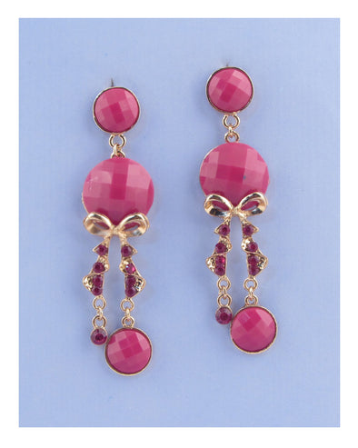Faux stone chandelier earrings - MonayyLuxx