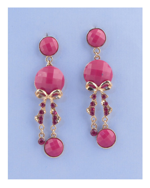 Faux stone chandelier earrings - MonayyLuxx