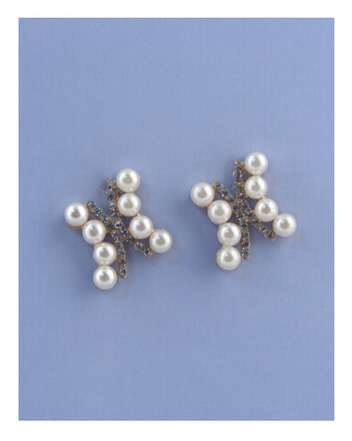 Pearlescent and rhinestone earrings - MonayyLuxx