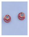Overlap circle earrings w/rhinestone - MonayyLuxx