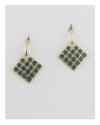 Square earrings w/decorative rhinestones - MonayyLuxx