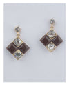 Square earrings w/rhinestone detail - MonayyLuxx