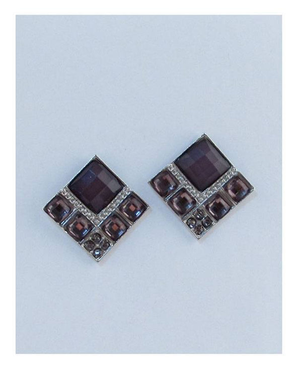 Squared faux stone earrings - MonayyLuxx