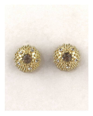 Round rhinestone cluster post earrings - MonayyLuxx