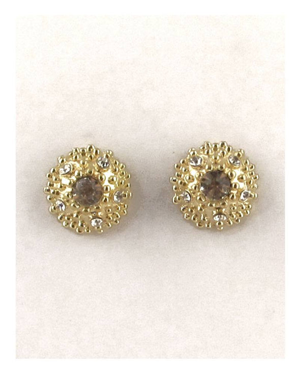 Round rhinestone cluster post earrings - MonayyLuxx