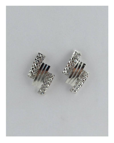 Rectangular rhinestone stud earrings - MonayyLuxx