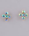 Rhinestone Flower Stud Earrings - MonayyLuxx