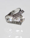 Crystal and Rhinestone Studded Adjustable Metallic Ring - MonayyLuxx
