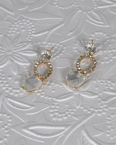 Crystal and Rhinestone Embellished Drop Earrings - MonayyLuxx
