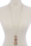 Round filigree beaded pendant long necklace - MonayyLuxx