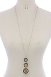 Round filigree beaded pendant long necklace - MonayyLuxx