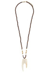 Wooded bead pendant long necklace - MonayyLuxx