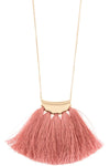 Elongated tassel fan pendant necklace - MonayyLuxx