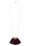 Elongated tassel fan pendant necklace - MonayyLuxx