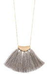 Elongated tassel fan pendant necklace - MonayyLuxx