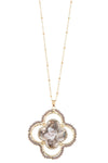 Faceted bead acetate clover pendant necklace set - MonayyLuxx
