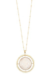 Faceted bead acetate circle pendant necklace set - MonayyLuxx