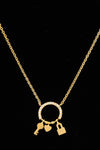 Multi lock pendant short necklace - MonayyLuxx