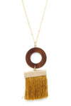 Wooden Circle Tassel Pendant Necklace - MonayyLuxx