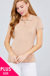 Classic Pique Spandex Polo Top - MonayyLuxx