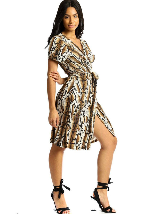 Wrapped Style Midi Dress - MonayyLuxx