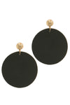 Leather Circle Post Drop Earring - MonayyLuxx