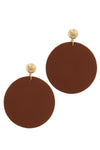 Leather Circle Post Drop Earring - MonayyLuxx