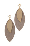 Leather Pointed Oval Post Drop Earring - MonayyLuxx