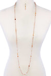 Beaded Fashion Long Necklace And Earring Set