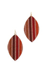 Fabric Pointed Oval Drop Earring
