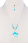 Chic Fashion Star Pendant Necklace And Earring Set