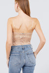 W neck w/scallop detail cami lace bodysuit