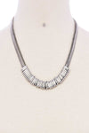Chunky Snake Chain With Rings Short Necklace