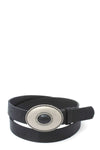 Oval Shape Metal Buckle Pu Leather Belt