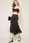 A Solid Woven Midi Skirt