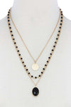 Oval Beaded Layered Necklace