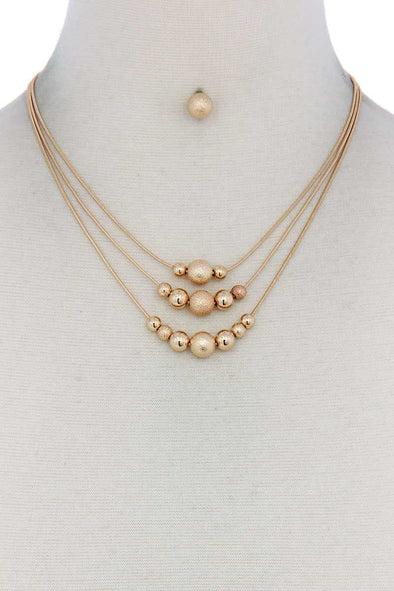 Metal Bead Layered Necklace