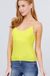 Double V-neck 2 Ply Rib Knit Cami Top