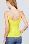 Double V-neck 2 Ply Rib Knit Cami Top