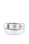 Womens Clamp Round Buckle On One-size-fits-all Plain Feather Edged Dress Belt