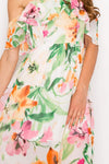 Floral Print Ruffled Off Shoulder Maxi Dress