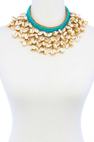 Fashion Multi Sea Shell Chunky Necklace