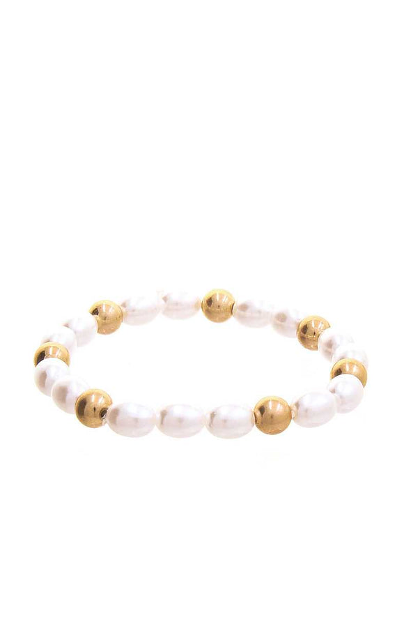 Chic Fresh Water Pearl And Bead Bracelet
