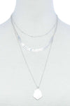 Triple Layered Chain And Pendant Necklace