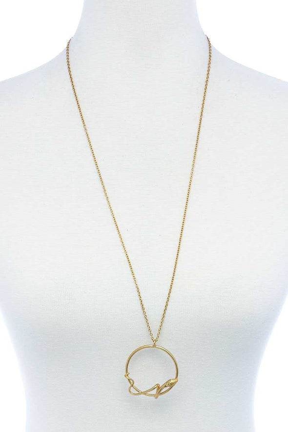 Designer Fashion Snake Ring Pendant Necklace