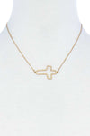 Fashion Cute Cross Out Line Pendant Necklace