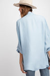 Soft And Lightweight Dolman Slvs Washed Denim Linen Look Open Cardigan